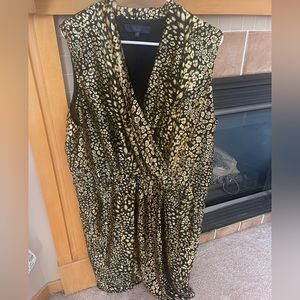 Black and Gold Sleeveless Dress by Rachel Roy